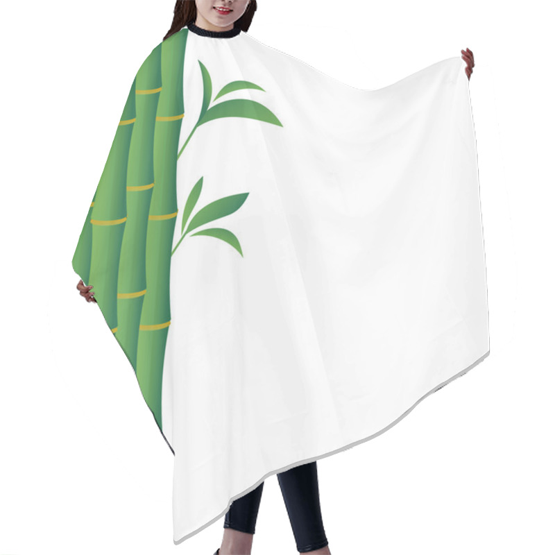 Personality  Green Background With Bamboo Stems  Hair Cutting Cape