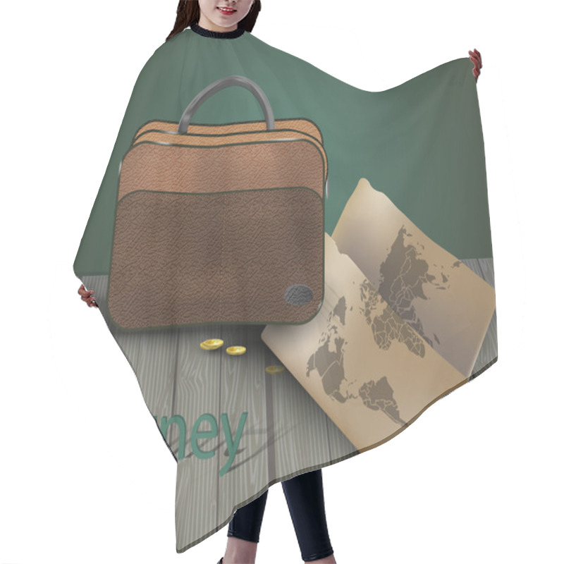 Personality  Travel Bag With Map. Hair Cutting Cape