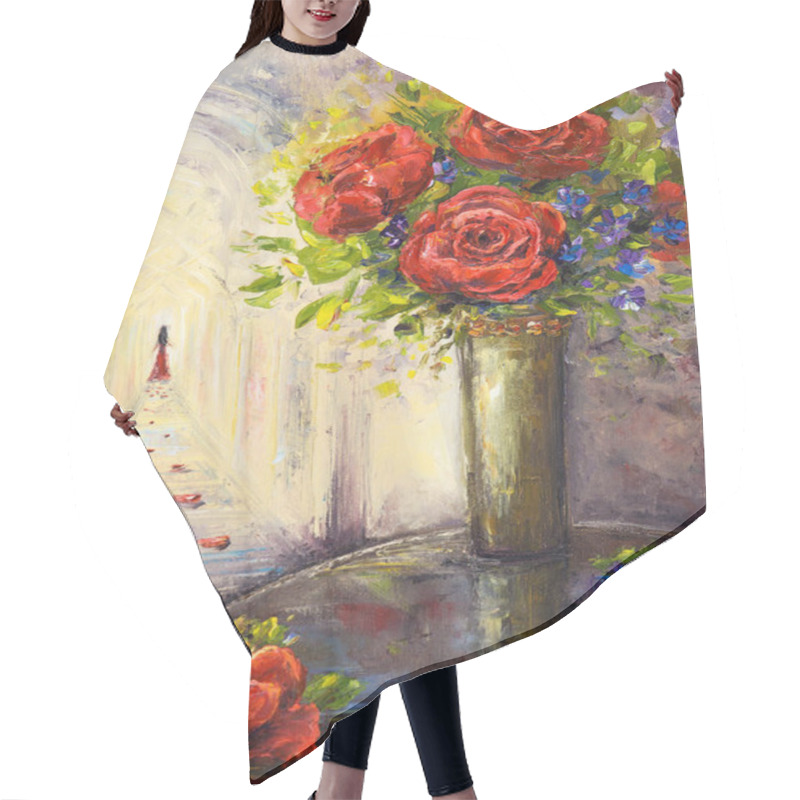 Personality  Roses And Woman Hair Cutting Cape