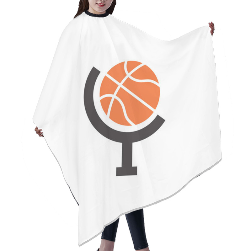 Personality  Basketball Club Logo Design Vector Template Hair Cutting Cape