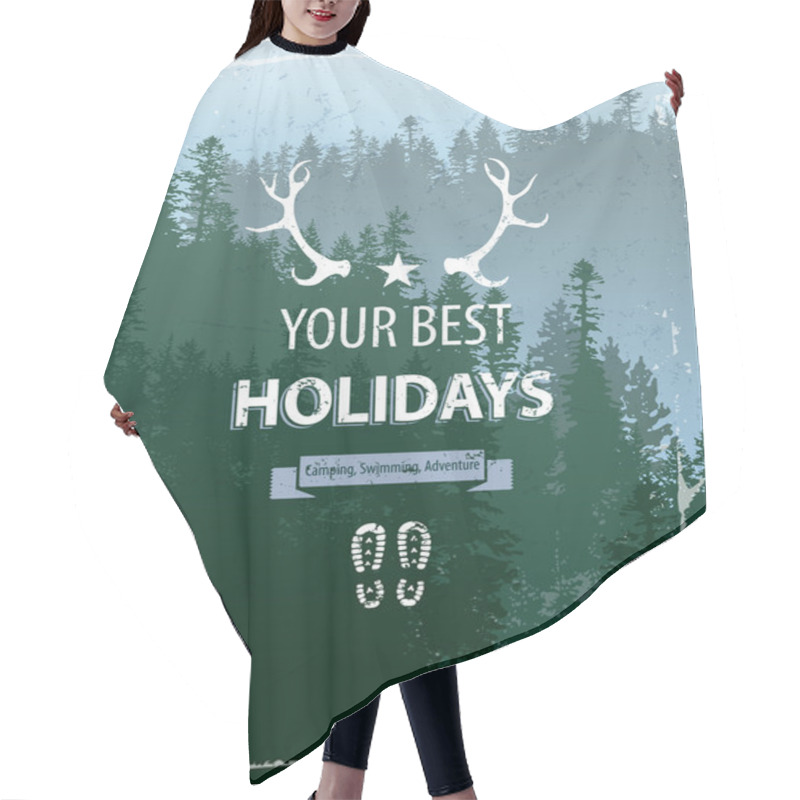 Personality  Forest Landscape Hair Cutting Cape