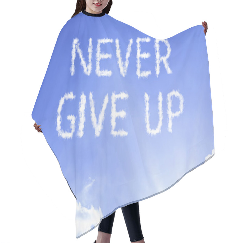 Personality  Never Give Up Cloud Words With Sky Hair Cutting Cape