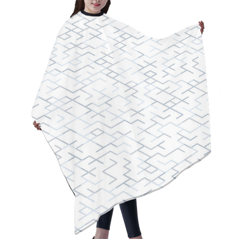 Personality  Light Grey On White Background Random Line Pattern Hair Cutting Cape