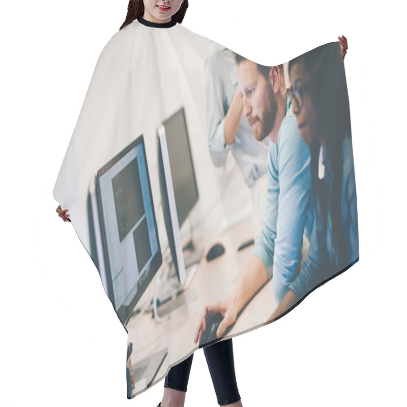 Personality  Software Developers Working On Project Hair Cutting Cape