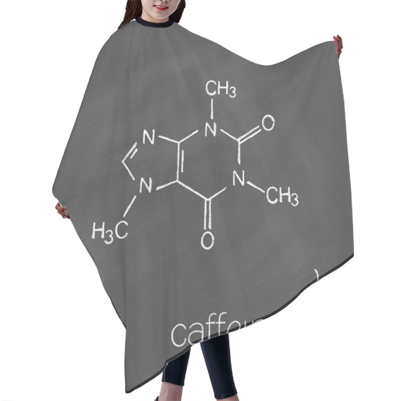 Personality  Caffeine Molecule And Cup Of Coffee Chalked On Blackboard Hair Cutting Cape