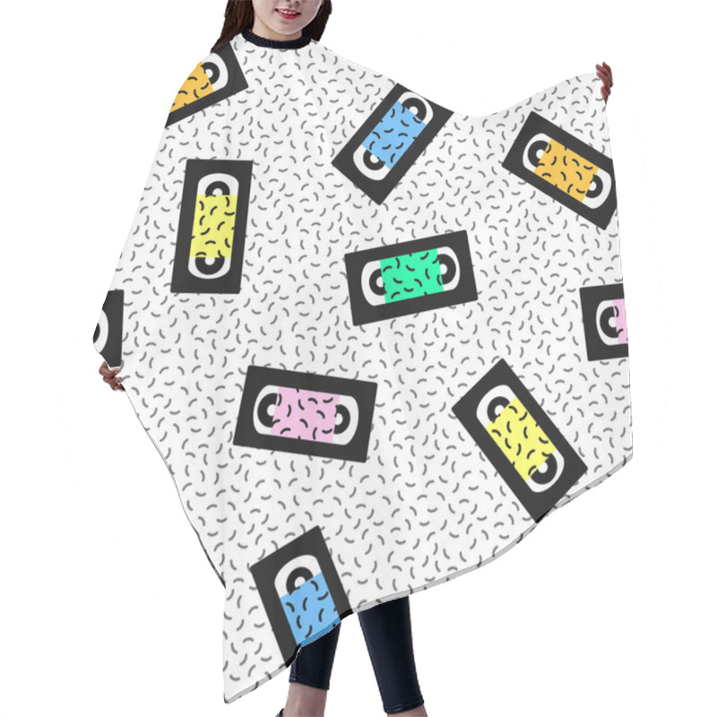 Personality  Vector Abstract Memphis Pattern. Hair Cutting Cape