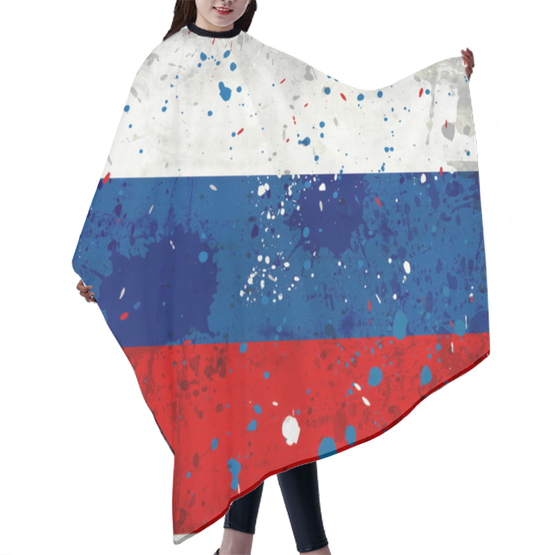 Personality  Grunge Russia Flag With Stains Hair Cutting Cape