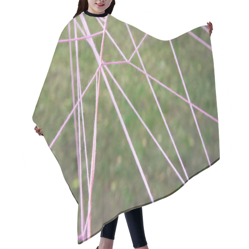 Personality  A Web Of Yarn, Network Concept Hair Cutting Cape