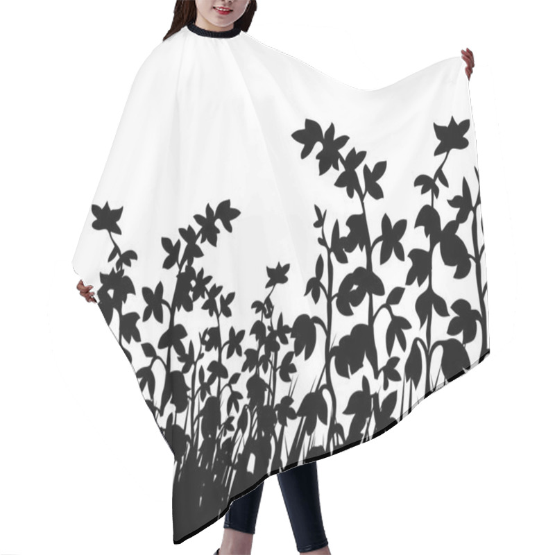 Personality  Flower Silhouettes Hair Cutting Cape