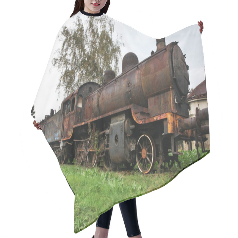 Personality  Old Steam Locomotive In Nis. Serbia Hair Cutting Cape