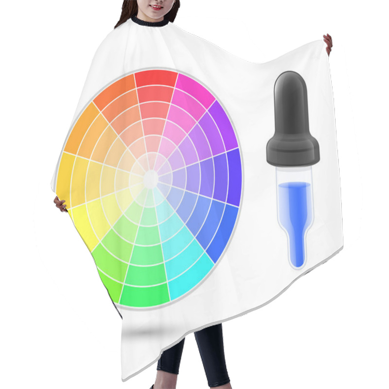 Personality  Wheel Palette And Dropper Icon Hair Cutting Cape