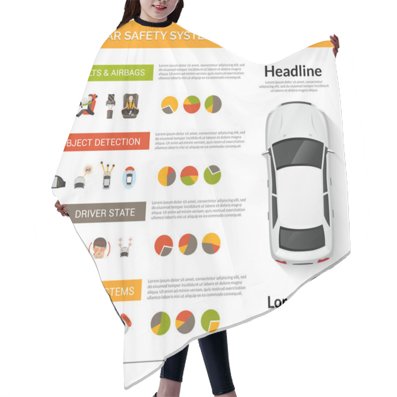 Personality  Car Safety System Infographics Hair Cutting Cape