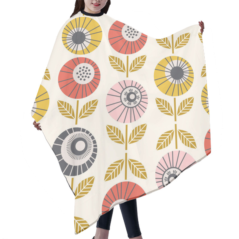 Personality  Seamless Retro Pattern With Flowers Hair Cutting Cape