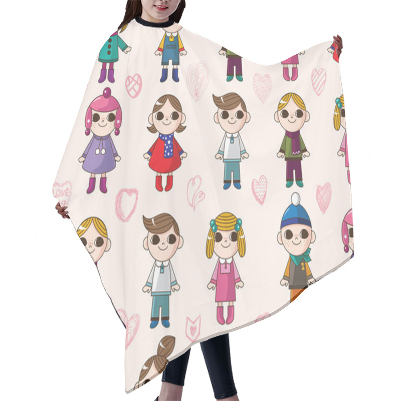 Personality  Seamless Cute Cartoon Pattern Hair Cutting Cape