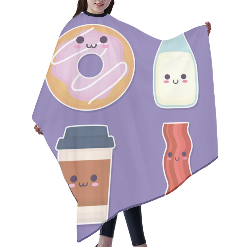 Personality  Kawaii Breakfast Food Design Hair Cutting Cape