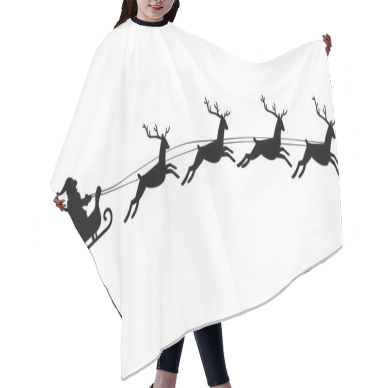 Personality  Silhouette Of Santa Claus Riding Hair Cutting Cape