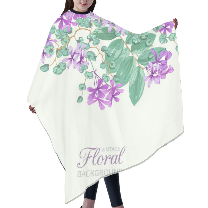 Personality  Floral Background With Border Of Exotic Flowers And Tropical Leaves Hair Cutting Cape