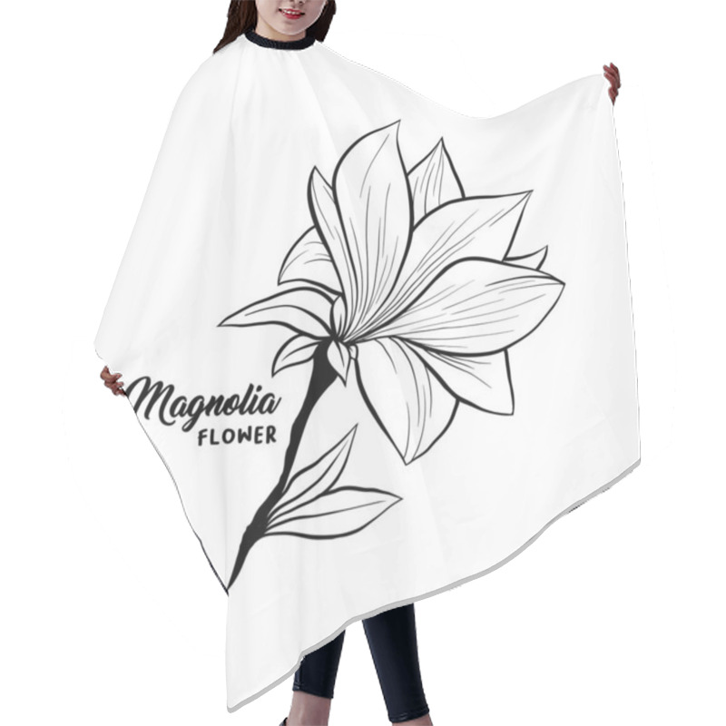 Personality  Magnolia Flowers Hand Drawn Illustration Hair Cutting Cape