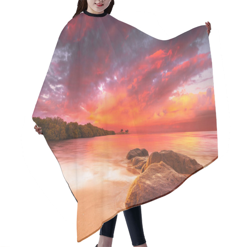 Personality  Stunning Tropical Sunset Hair Cutting Cape