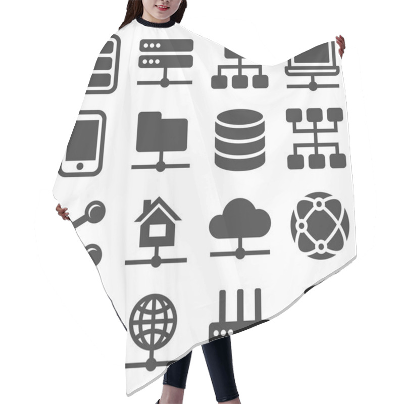 Personality  Network Icons Set Hair Cutting Cape