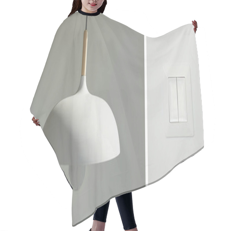 Personality  Collage Of Modern Switch And White Lamp With Light Bulb  Hair Cutting Cape