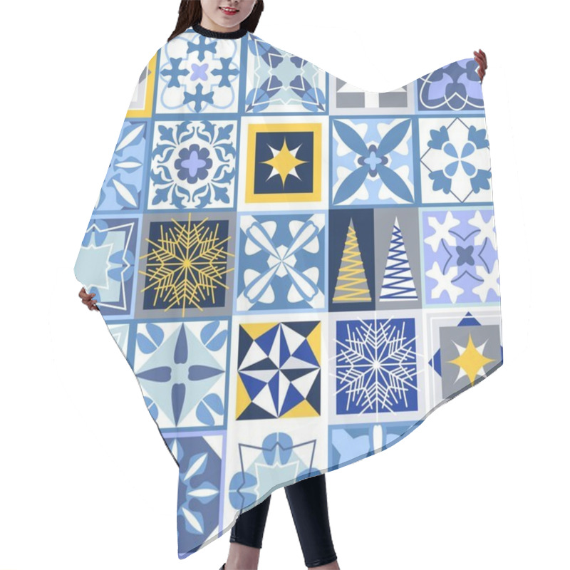 Personality  Mosaic Christmas Background. Hair Cutting Cape