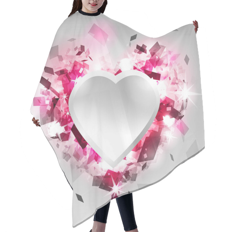 Personality  Valentine Abstract Background With Heart Shape. Hair Cutting Cape