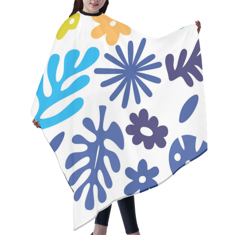 Personality  Tremdy Pattern  Background With Abstract Floral And Leaf Patterns Hair Cutting Cape