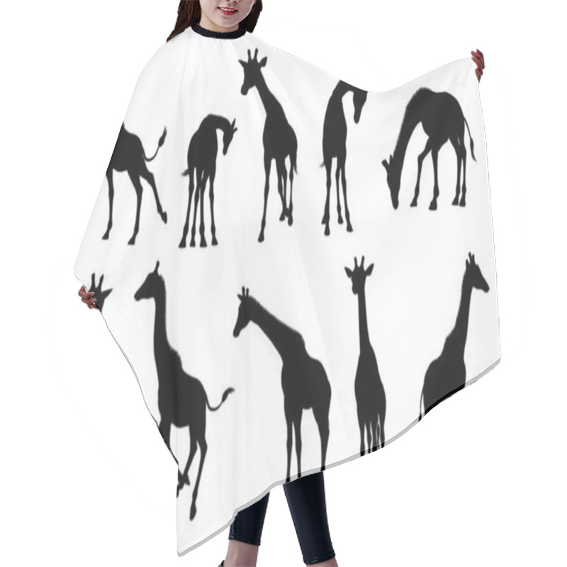 Personality  Silhouettes Giraffe Animal Hair Cutting Cape