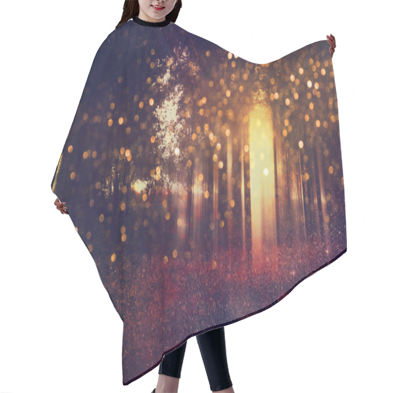 Personality  Abstract And Mysterious Background Of Blurred Forest Hair Cutting Cape