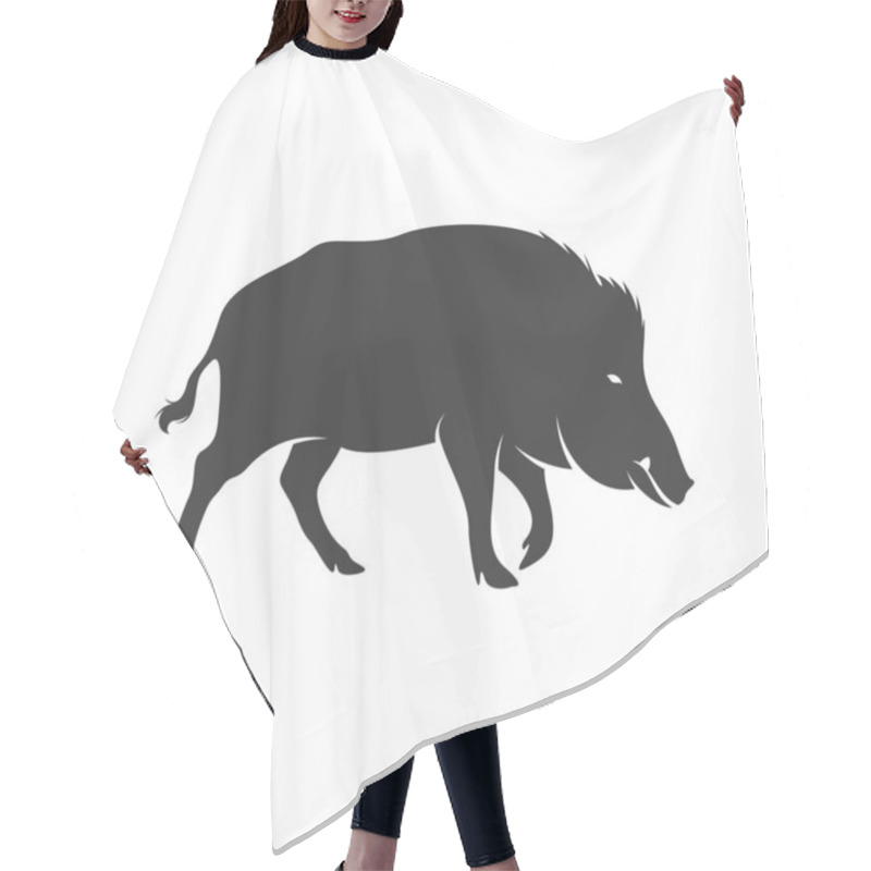 Personality  Wild Boar Logo Design Vector. Template Illustration. Icon Symbol Hair Cutting Cape