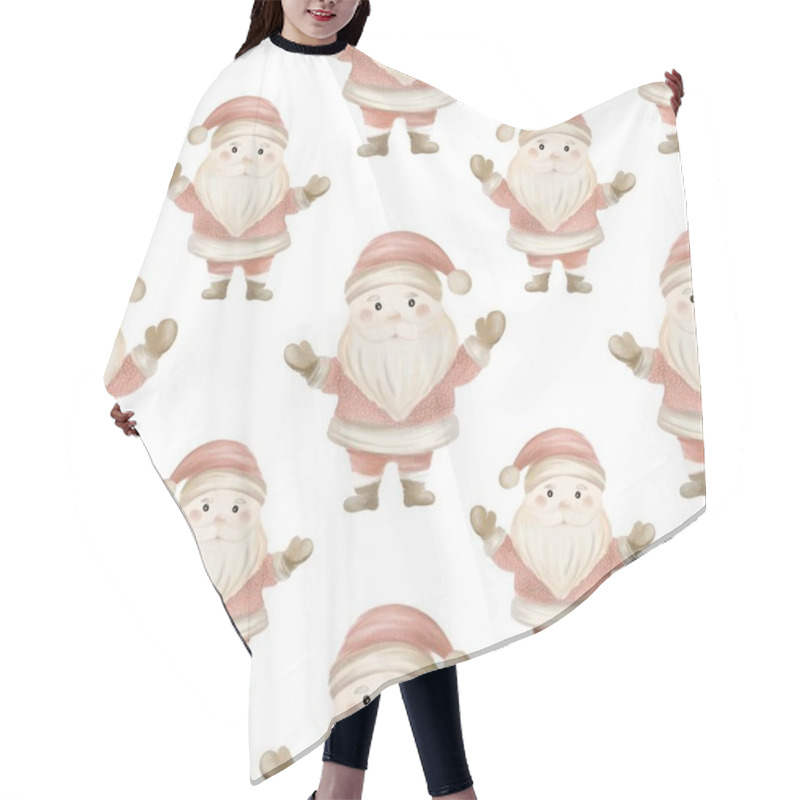 Personality  Cute Santa Claus Illustrations In Repeating Pattern Perfect For Seasonal Decorations And Crafts Hair Cutting Cape