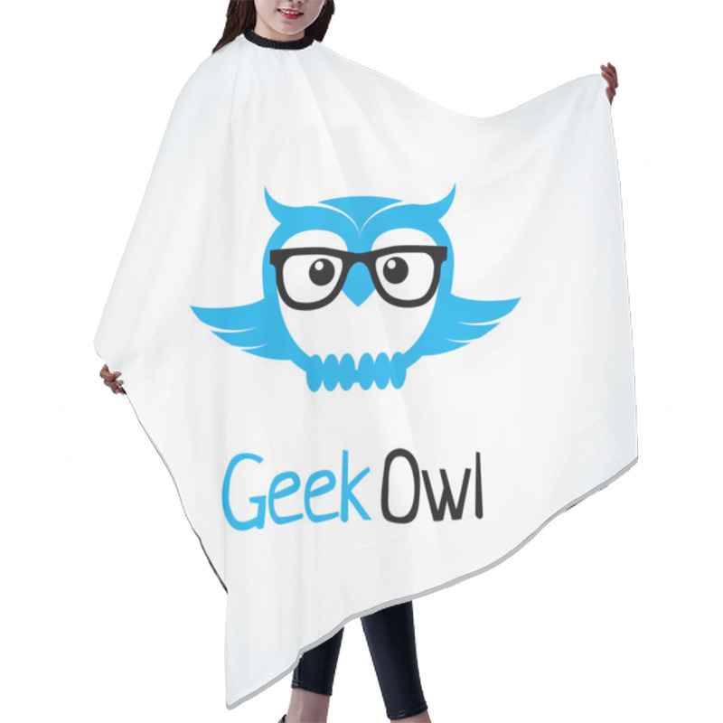 Personality  Geek Owl Logo Hair Cutting Cape