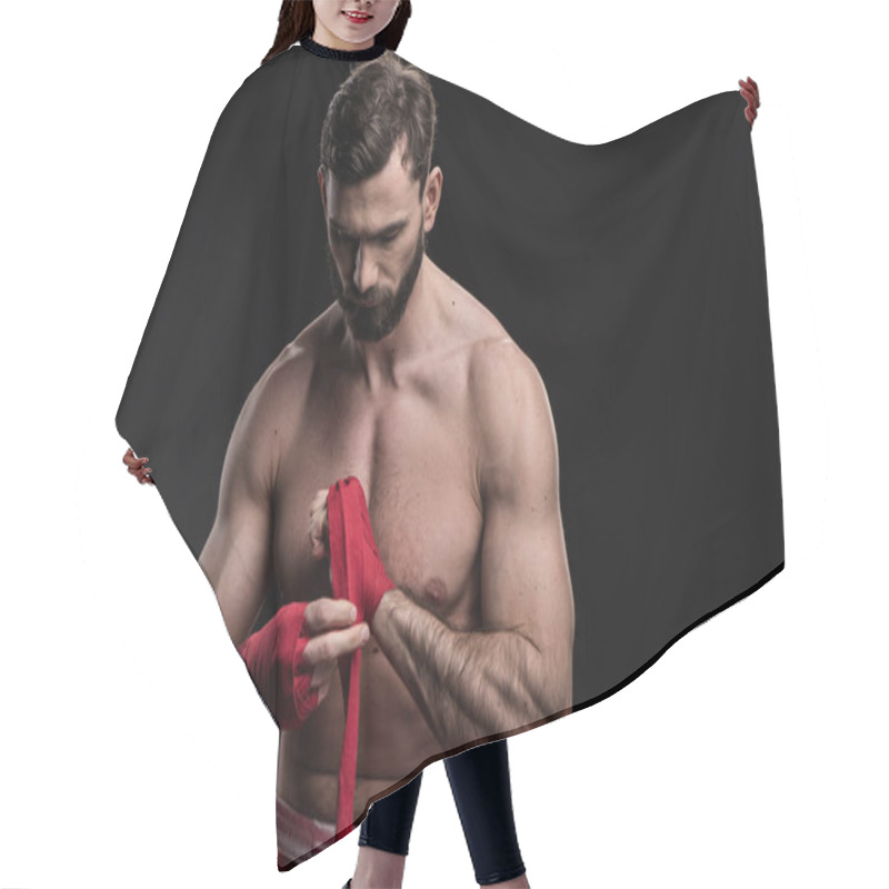 Personality  Sportsman Wrapping Hand In Boxing Bandage Hair Cutting Cape