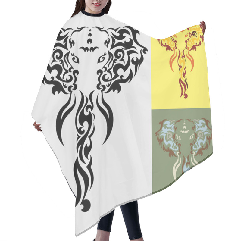 Personality  Elephant Head Graphic. Hair Cutting Cape