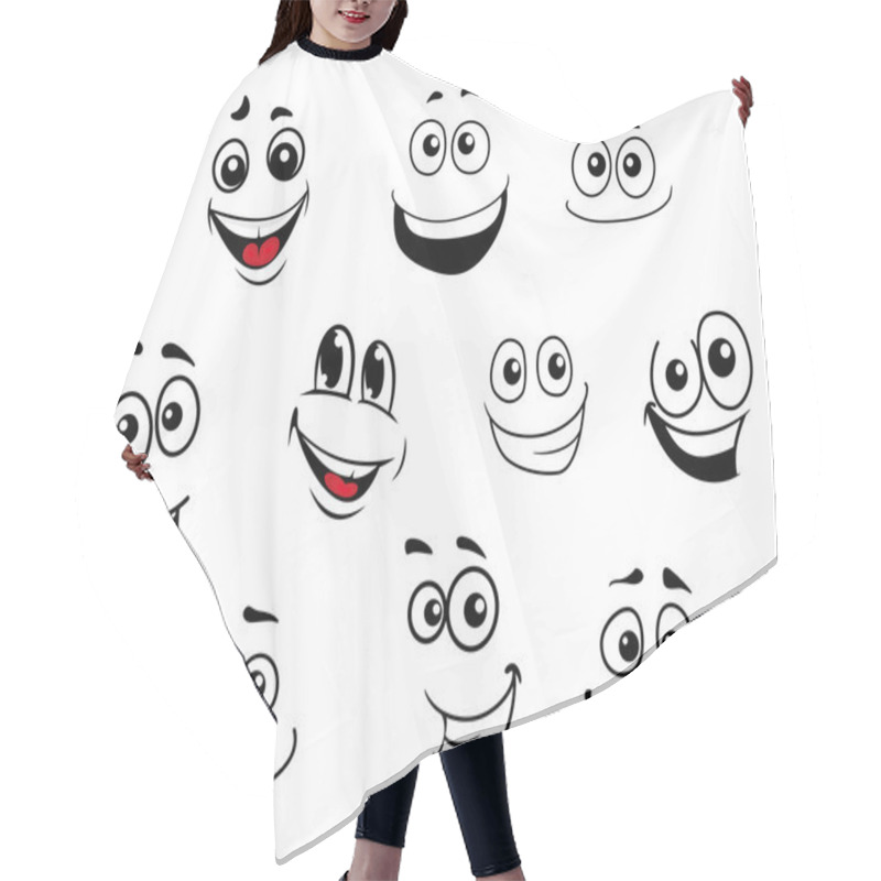 Personality  Funny Cartoon Emotional Faces Set Hair Cutting Cape