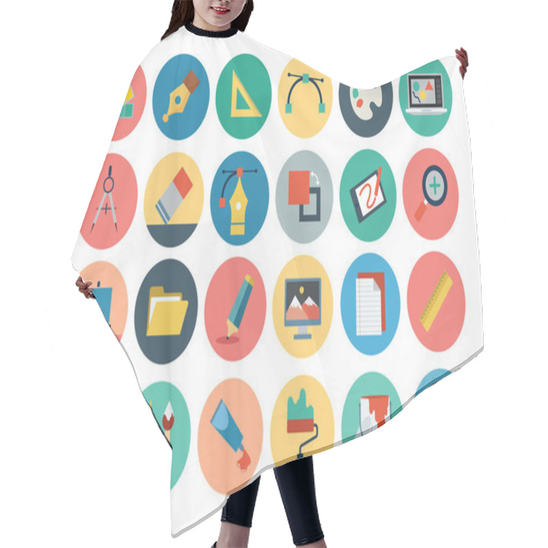 Personality  Flat Design Vector Icons 1 Hair Cutting Cape