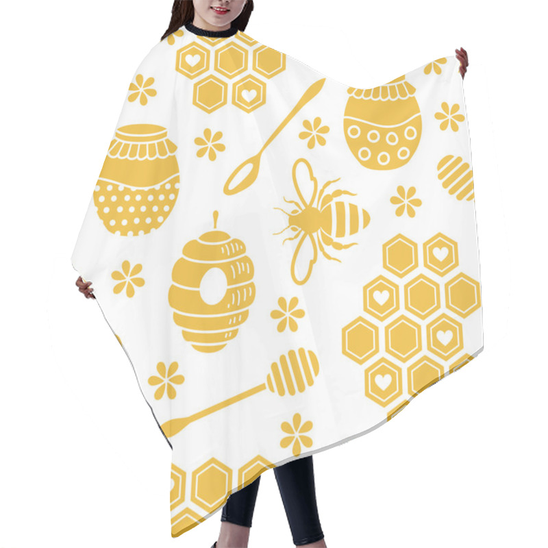 Personality  Seamless Pattern With Bees And Honey Hair Cutting Cape