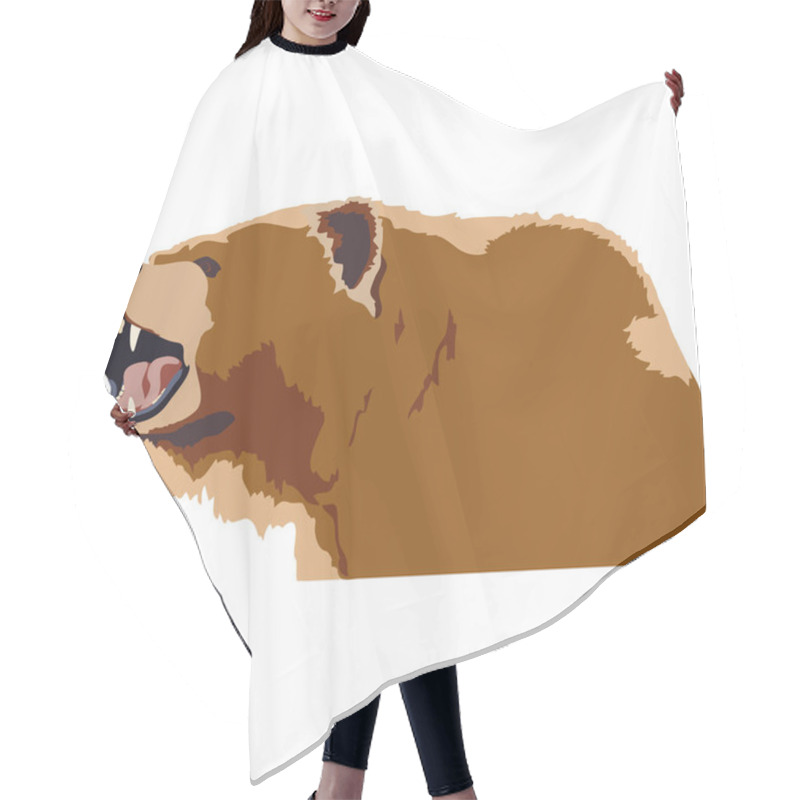 Personality  Grizzly Bear Head Hair Cutting Cape