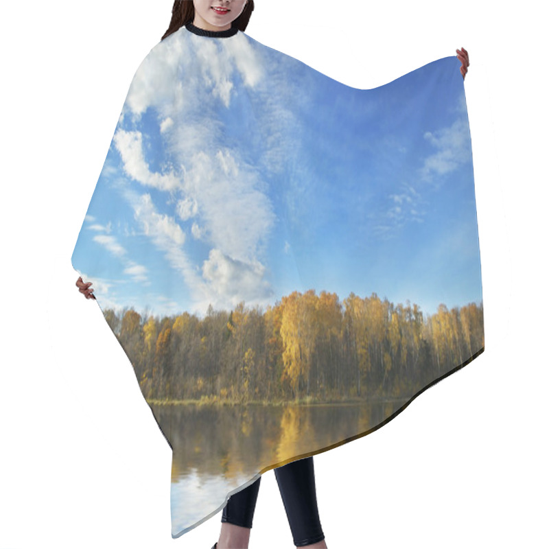 Personality  Forest Reflected In Lake Hair Cutting Cape