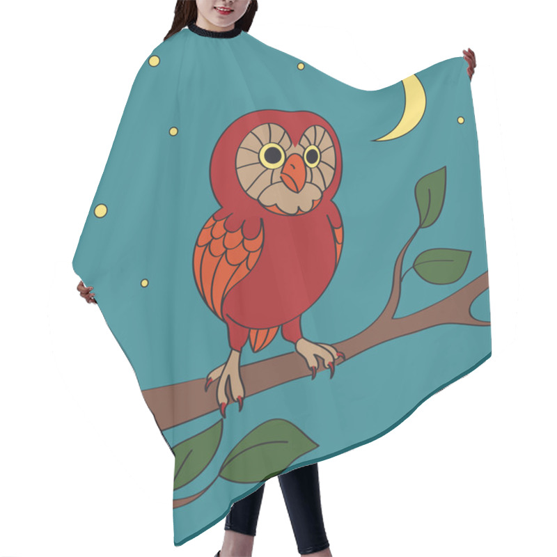 Personality  A Vector Cartoon Night Owl - Vector Illustration Hair Cutting Cape