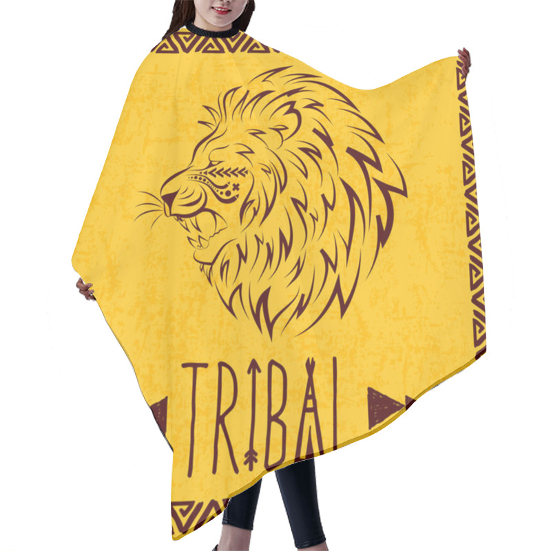 Personality   Vector Lion Hair Cutting Cape