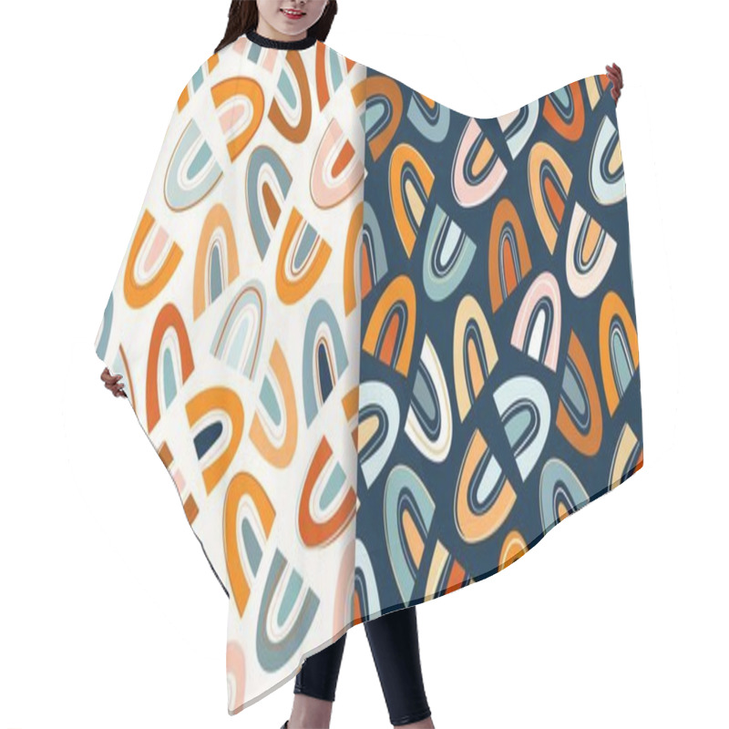 Personality  Abstract Set With Two Different Modern Seamless Patterns Hair Cutting Cape