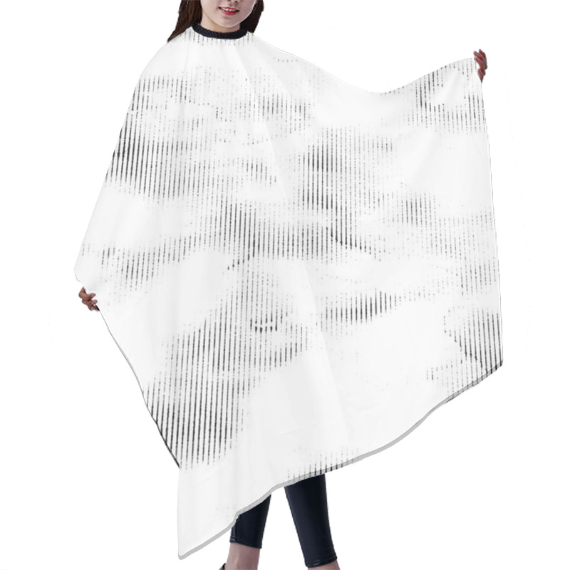 Personality  Halftone Monochrome Grunge Vertical Lines Texture. Hair Cutting Cape