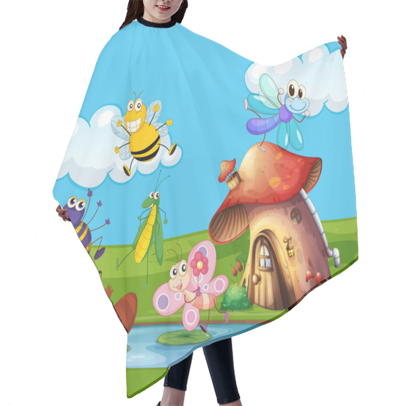 Personality  Insects Flying Around The Pond Hair Cutting Cape