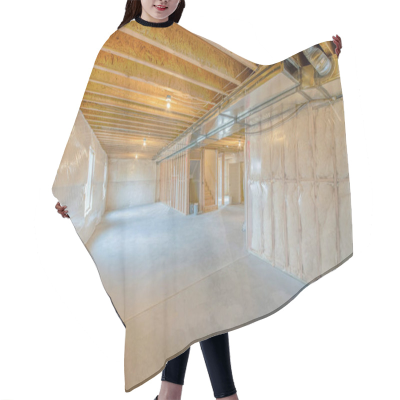 Personality  Large Unfinished Basement With Woodframes And Wall Insulation Hair Cutting Cape