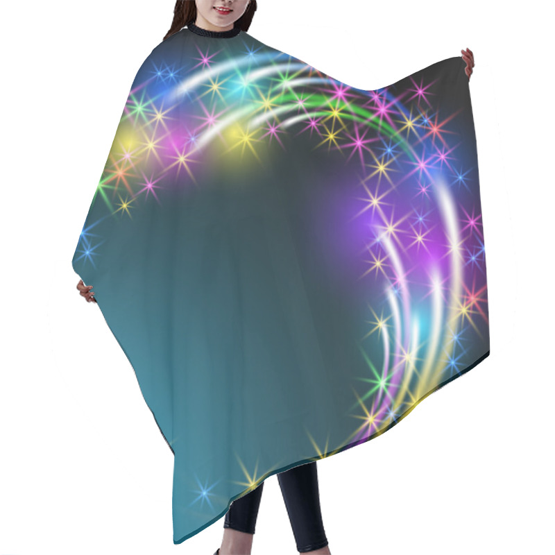 Personality  Salute And Firework With Sparkle Stars Hair Cutting Cape