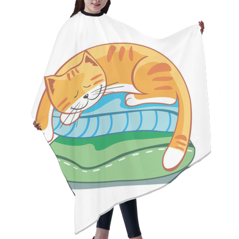 Personality  Sleeping Cat Hair Cutting Cape