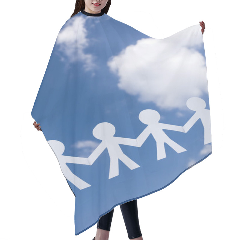 Personality  Paper Man Chain Hair Cutting Cape