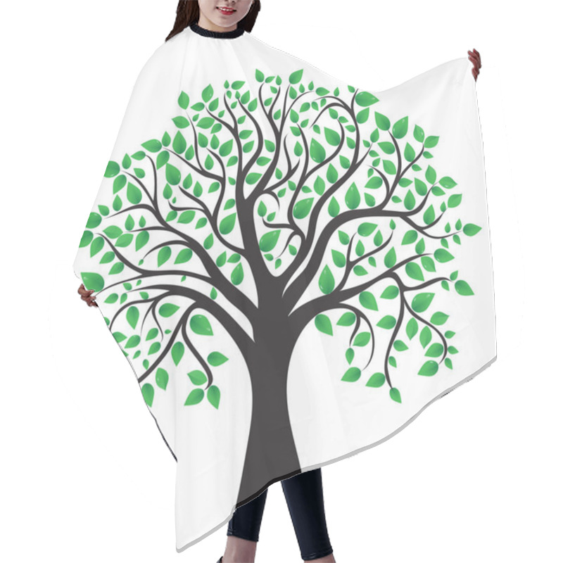 Personality  Tree Isolated On A White Background Hair Cutting Cape